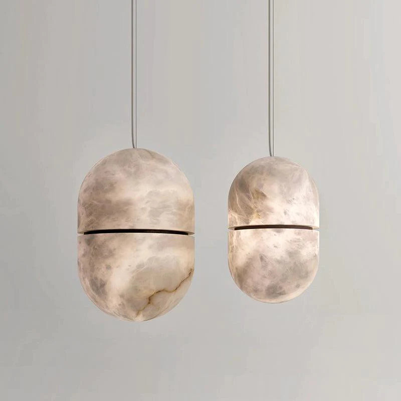 VifacilusaJett Alabaster Oval Pendant Light, Living Room Pendant Lamp