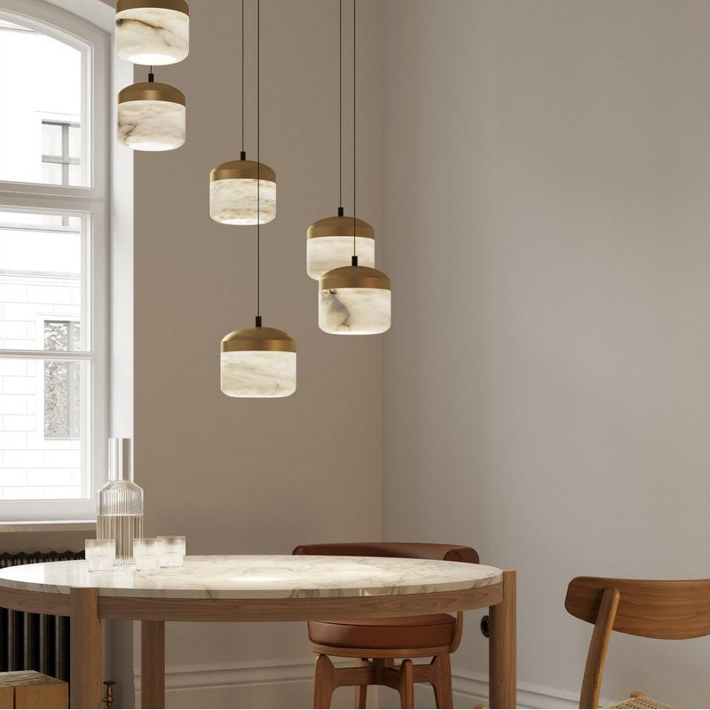 VifacilusaQueena Modern Alabaster Pendant, Kitchen Island Pendant Light