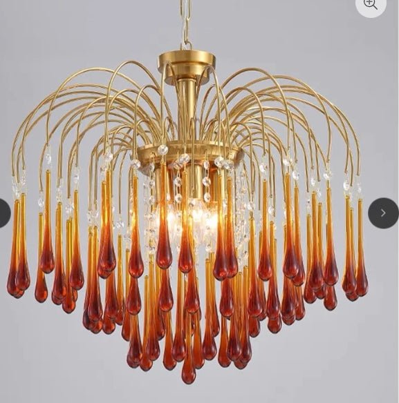 Vintage – Murano Teardrops Chandelier – 70s – Pink prisms - 75cm''DJoyfuzzy