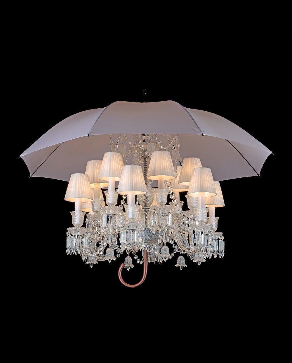 12 Lights Crystal Lighting with Umbrella - Joyfuzzy