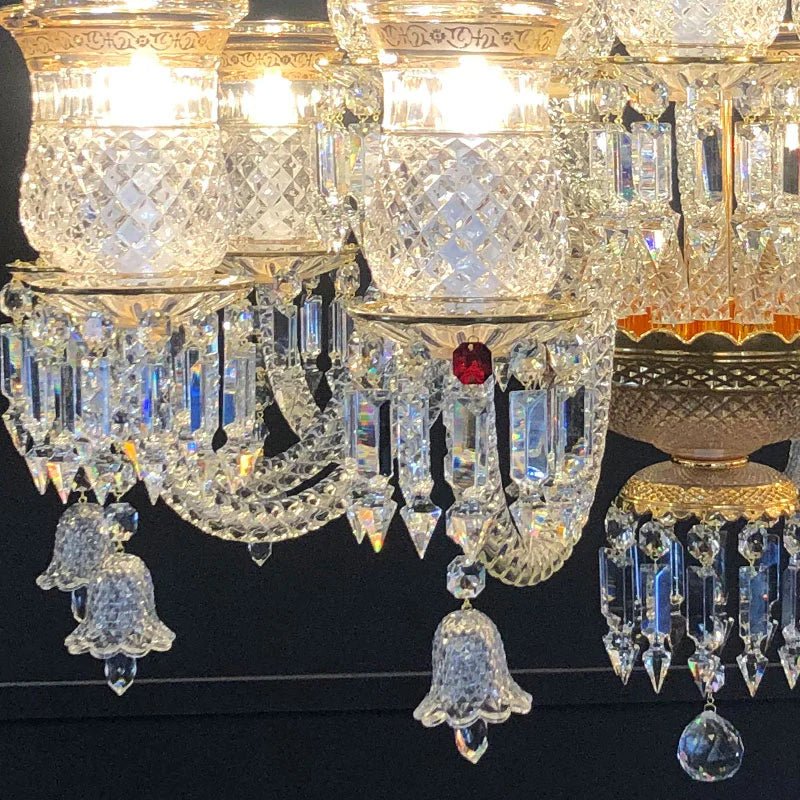 15 Lights Crystal Chandelier Gold & Clear Crystal Lighting - Joyfuzzy
