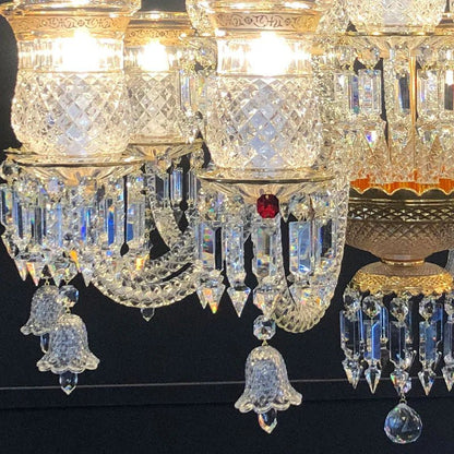 15 Lights Crystal Chandelier Gold & Clear Crystal Lighting - Joyfuzzy
