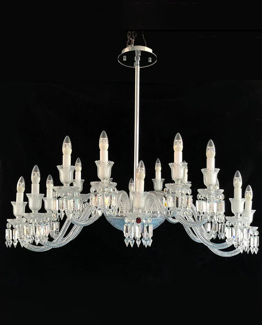 16 Lights Ellipse Crystal Lighting Dining Room Chandelier - Joyfuzzy