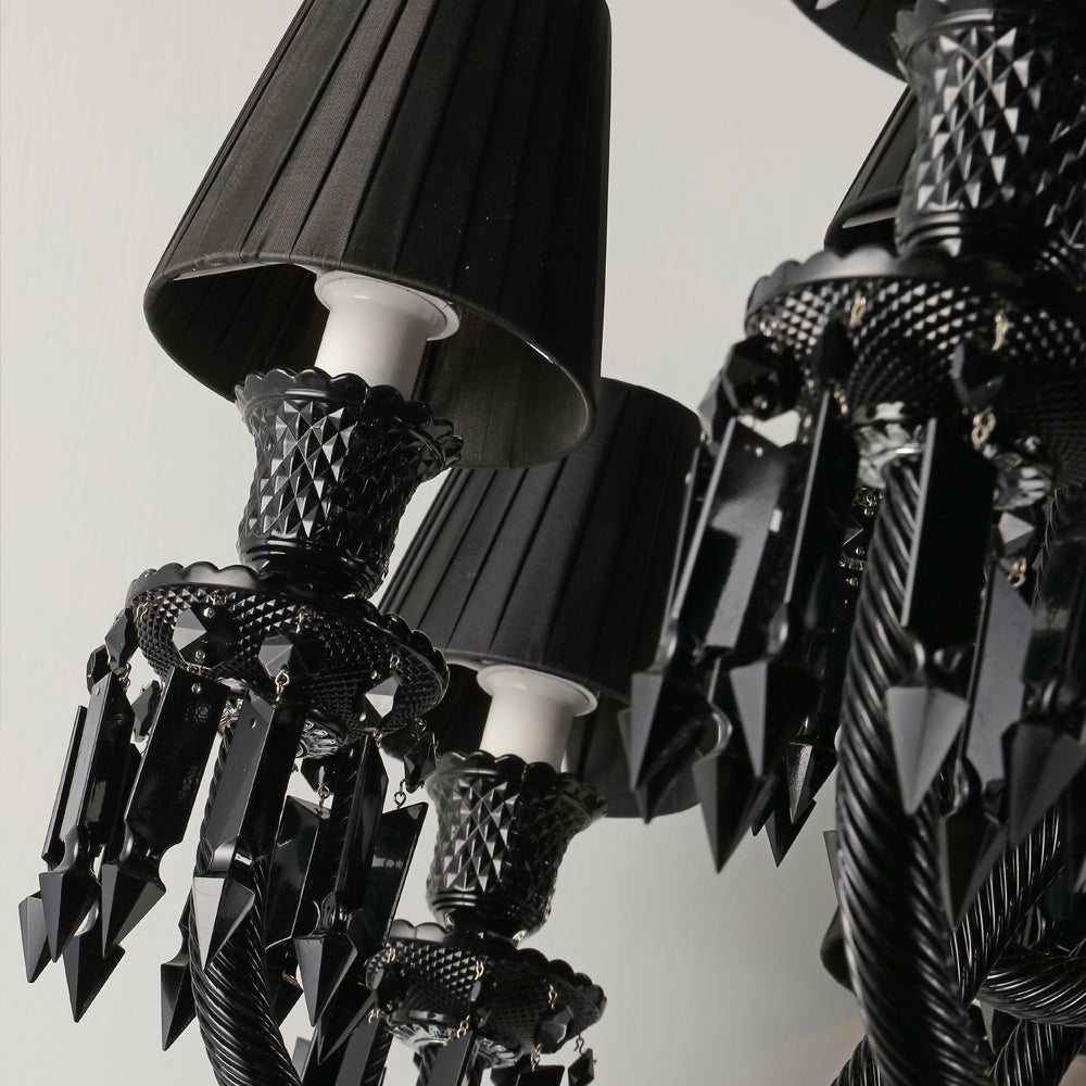 18 Lights Black Bacara Crystal Lighting - Joyfuzzy