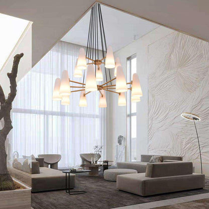 2-Tier White Porcelain Round Chandelier-