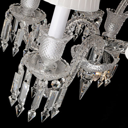 24 Lights Crystal Chandelier with Lampshades - Joyfuzzy