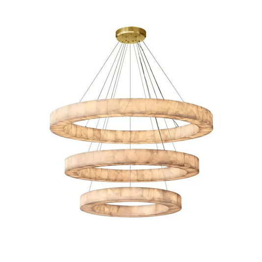 3 - Tier Round Marble Chandelier - Joyfuzzy