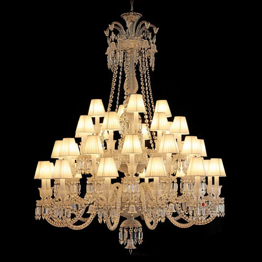 36 Lights Crystal Lighting with Lampshades - Joyfuzzy