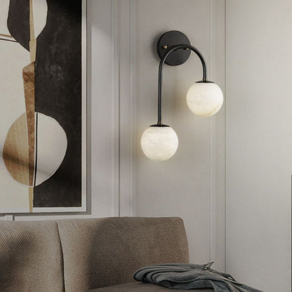 Alabaster Glo Modern Wall Sconce In Bedroom 壁灯灯具 rbrights Black