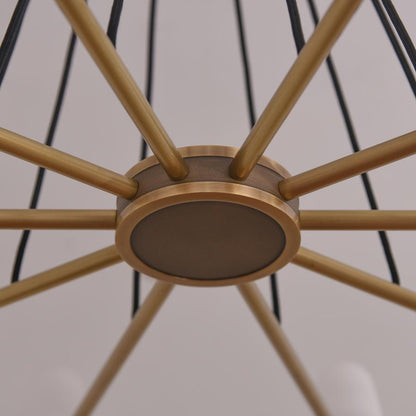 White Ceramics Round Chandelier 44", 10-lights