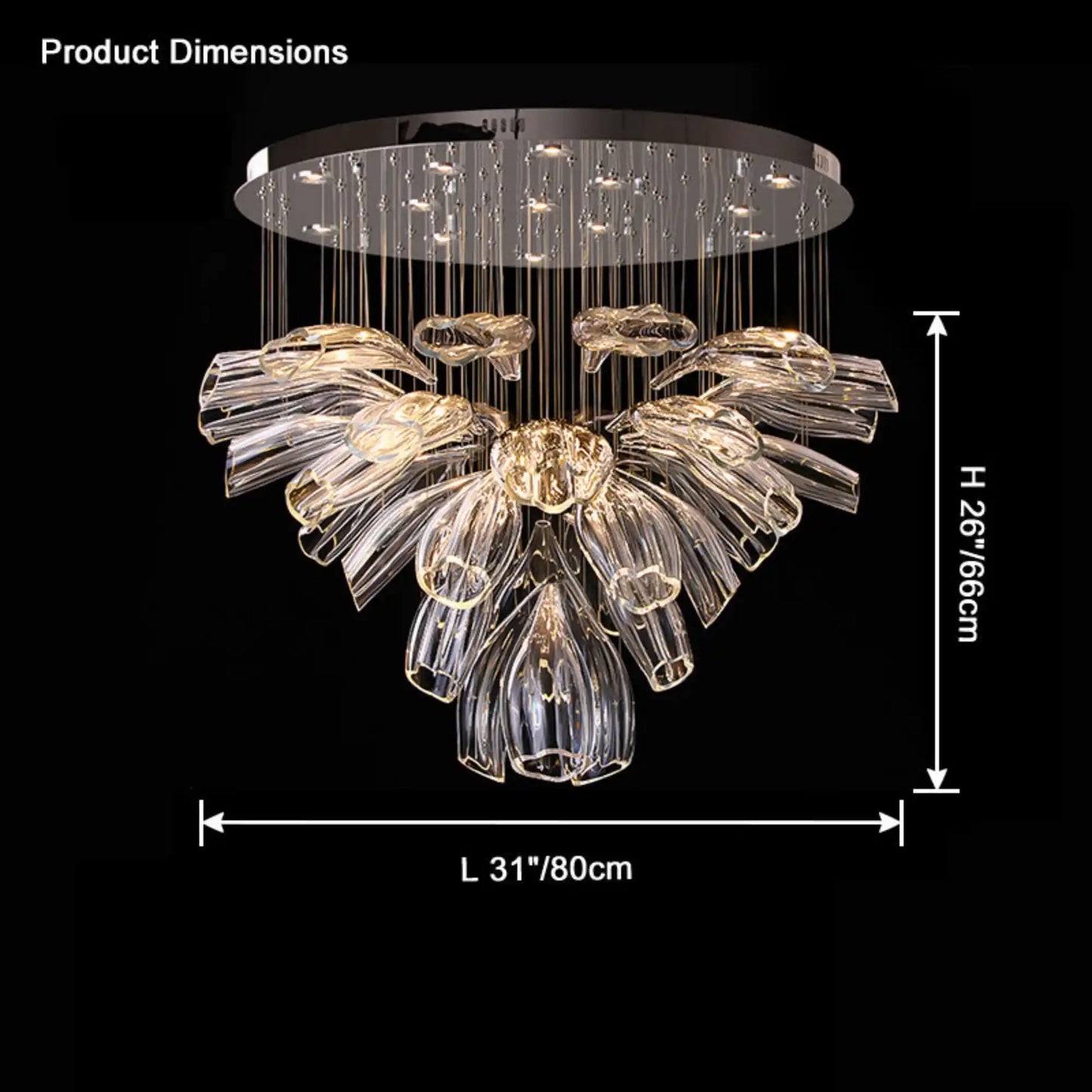 VifacilusaFlower Glass Foyer Chandelier