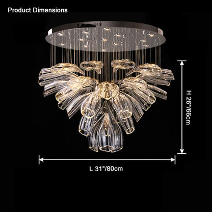 VifacilusaFlower Glass Foyer Chandelier