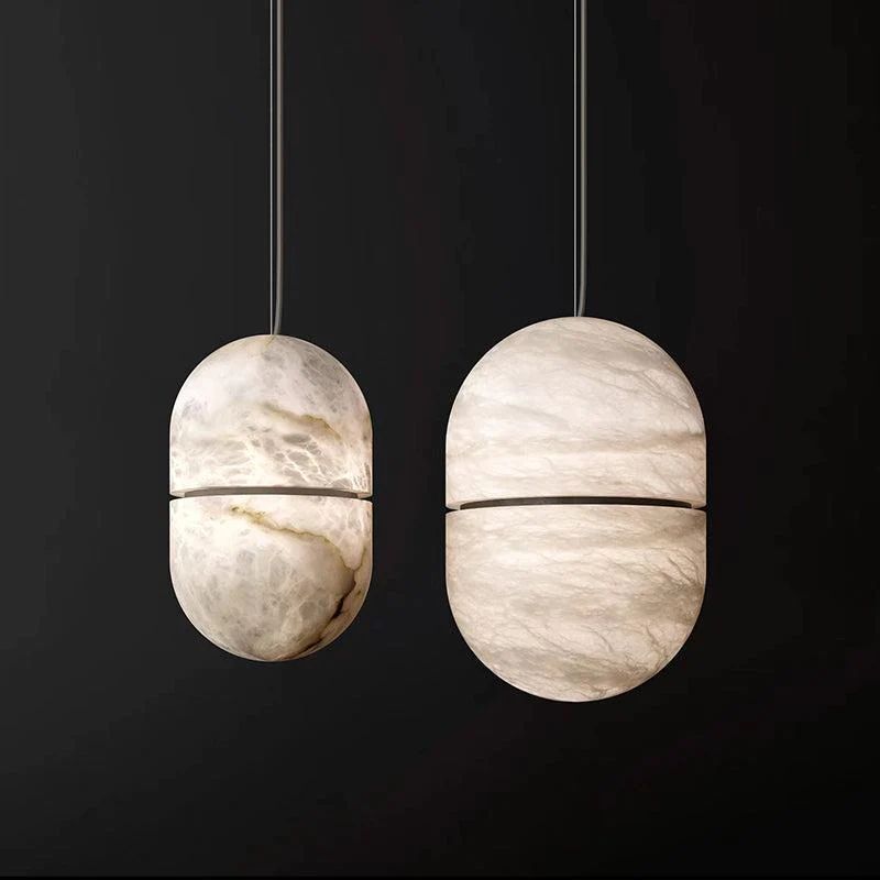 VifacilusaJett Alabaster Oval Pendant Light, Living Room Pendant Lamp