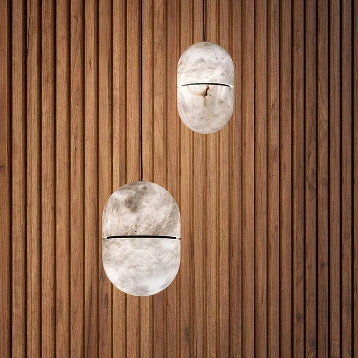 VifacilusaJett Alabaster Oval Pendant Light, Living Room Pendant Lamp