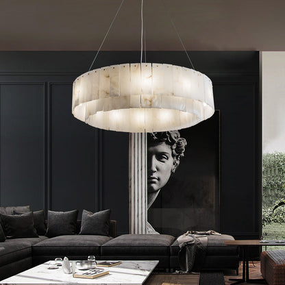 Merlin Kimberley Handcrafted Alabaster Round Chandelier, Living Room Chandelier Fixtures-Chandelier-Joyfuzzy-32.3" D-Joyfuzzy