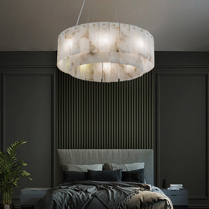 Merlin Kimberley Handcrafted Alabaster Round Chandelier, Living Room Chandelier Fixtures-Chandelier-Joyfuzzy-32.3" D-Joyfuzzy