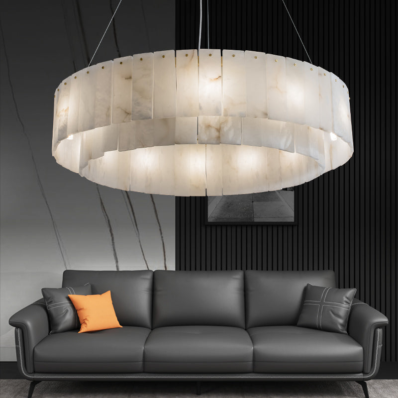 Merlin Kimberley Handcrafted Alabaster Round Chandelier, Living Room Chandelier Fixtures-Chandelier-Joyfuzzy-32.3" D-Joyfuzzy