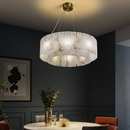 Merlin Kimberley Handcrafted Alabaster Round Chandelier, Living Room Chandelier Fixtures-Chandelier-Joyfuzzy-22.4" D-Joyfuzzy