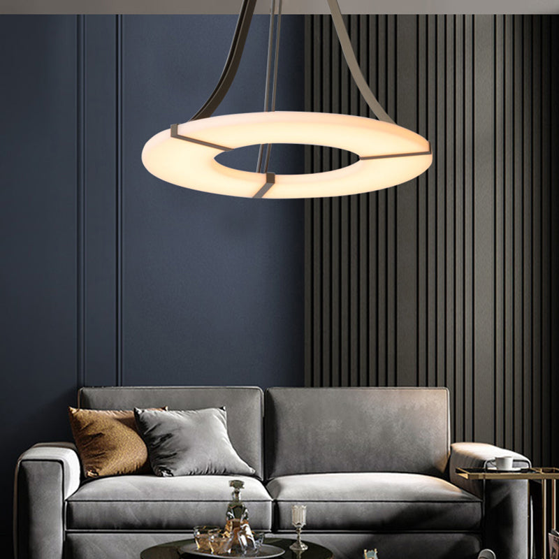 VifacilusaMadge Round Alabaster Plate Chandelier, Illumination Lamps