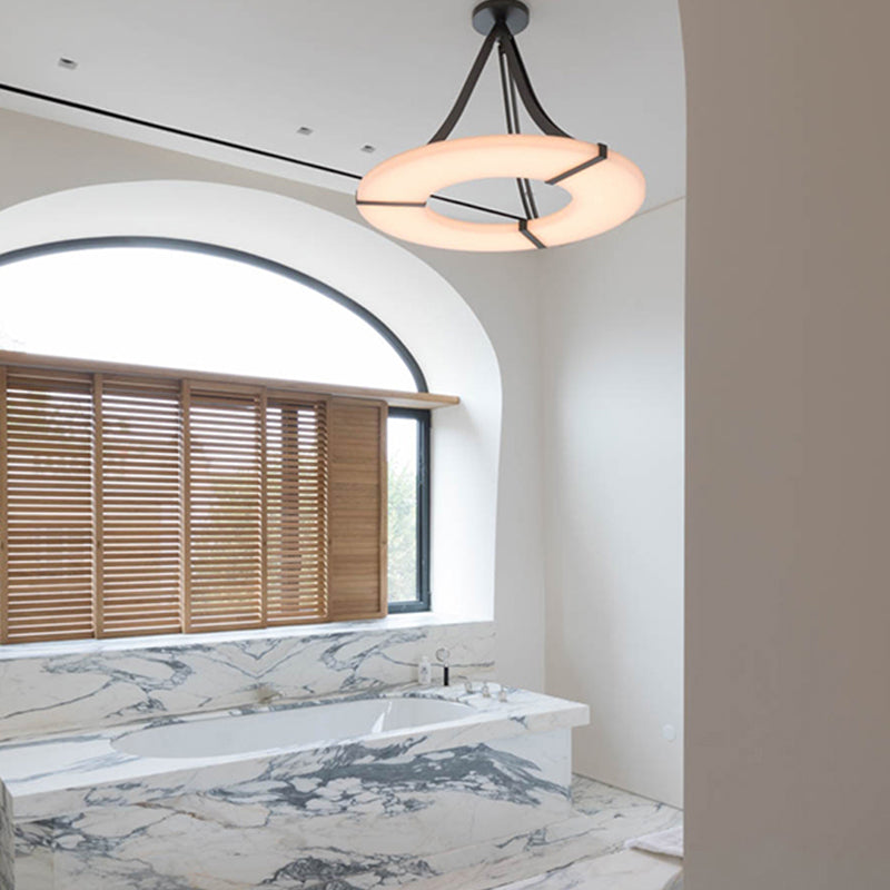 VifacilusaMadge Round Alabaster Plate Chandelier, Illumination Lamps