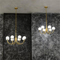 VifacilusaModern Luxury Alabaster Chandelier, Pendant Brass Chandelier