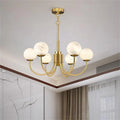 VifacilusaModern Luxury Alabaster Chandelier, Pendant Brass Chandelier