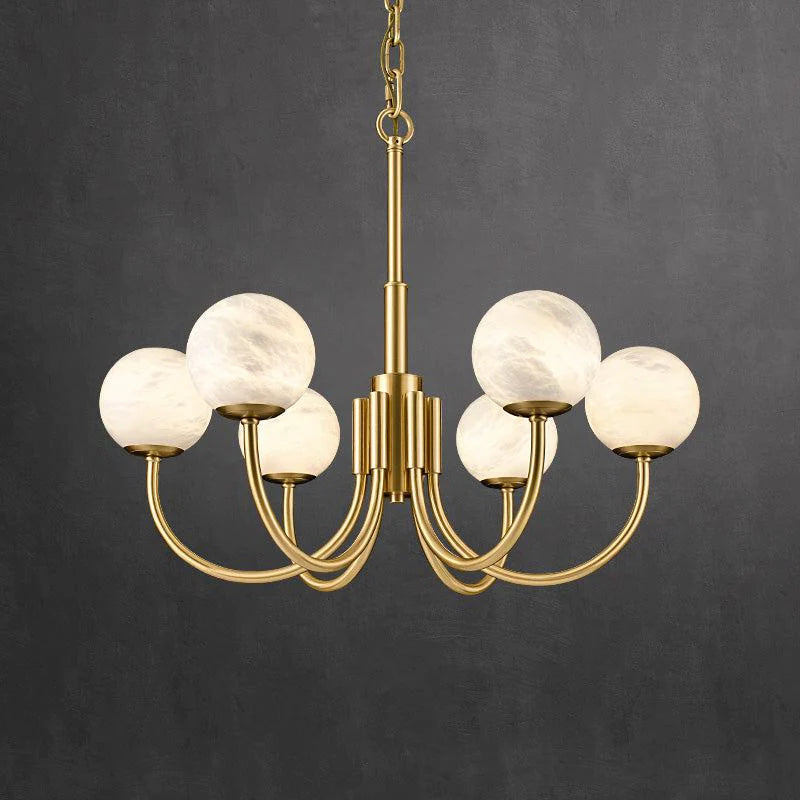VifacilusaModern Luxury Alabaster Chandelier, Pendant Brass Chandelier
