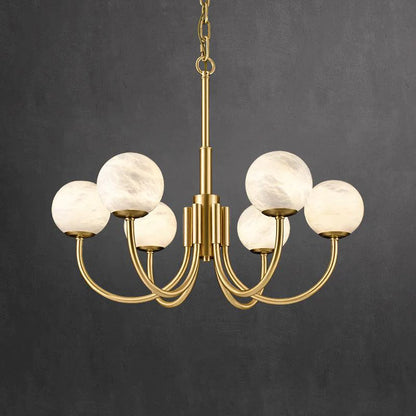 VifacilusaModern Luxury Alabaster Chandelier, Pendant Brass Chandelier