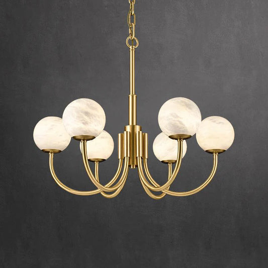 VifacilusaModern Luxury Alabaster Chandelier, Pendant Brass Chandelier