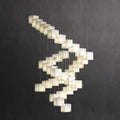 VifacilusaModern Luxury Alabaster Cubic Round Pendant For Dining Table, Staircase