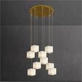 VifacilusaModern Luxury Alabaster Cubic Round Pendant For Dining Table, Staircase