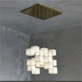 VifacilusaModern Luxury Alabaster Cubic Round Pendant For Dining Table, Staircase