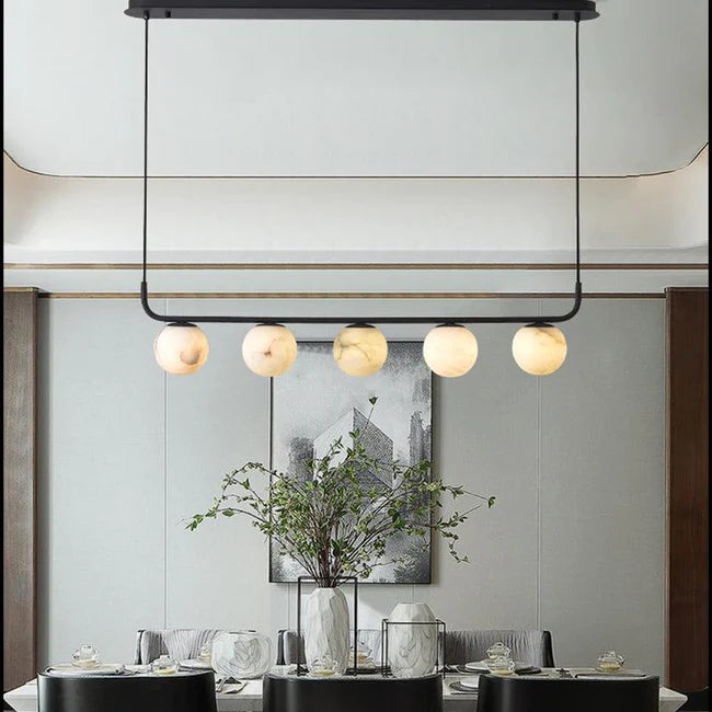 VifacilusaModern Luxury Alabaster Global Kitchen Island Pendant 5 Lights