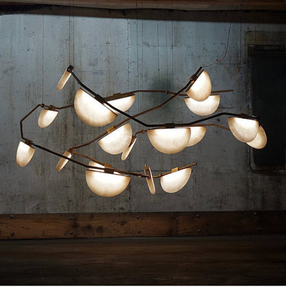VifacilusaSelena Alabaster Chandelier, Luxury Modern Chandelier for Living Room