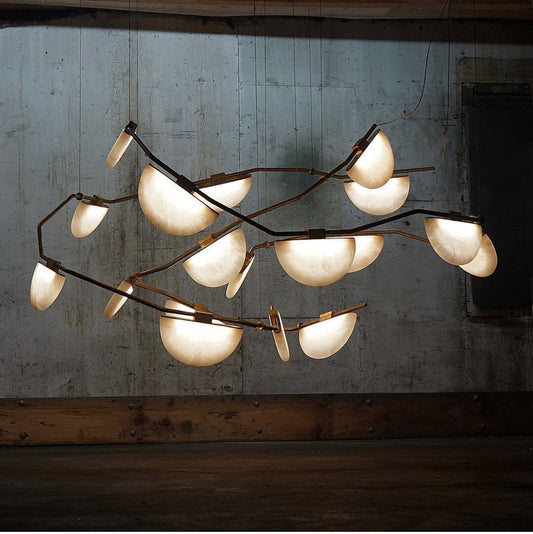 VifacilusaSelena Alabaster Chandelier, Luxury Modern Chandelier for Living Room