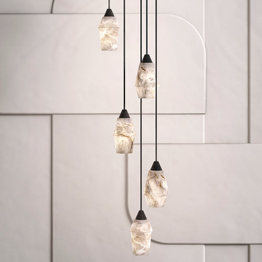 VifacilusaTobey Alabaster Pendant Lighting, Interior Hanging Chandelier