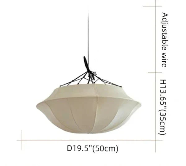 Vintage French Style Cream White Silk Umbrella Chandelier - Joyfuzzy