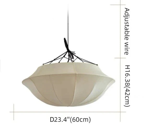 Vintage French Style Cream White Silk Umbrella Chandelier - Joyfuzzy