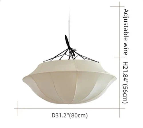 Vintage French Style Cream White Silk Umbrella Chandelier - Joyfuzzy