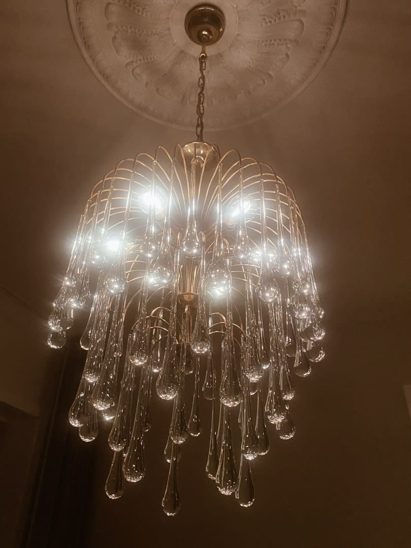 Vintage – Murano chandelier – Teardrop – 68 drops – Clear - Joyfuzzy