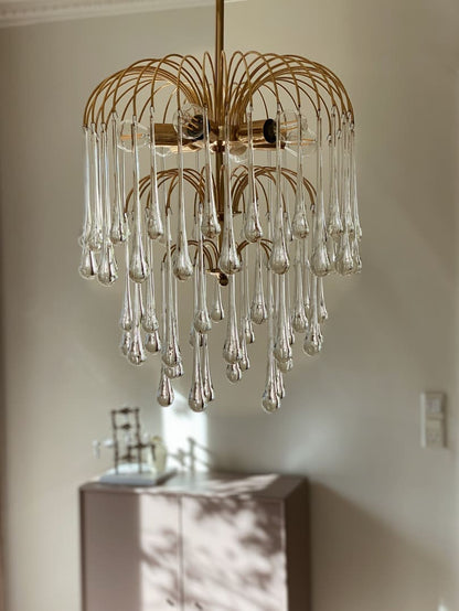 Vintage – Murano chandelier – Teardrop – 68 drops – Clear - Joyfuzzy