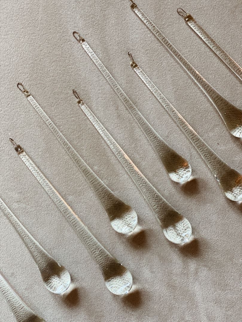 Vintage – Murano chandelier – Teardrop – 68 drops – Clear - Joyfuzzy