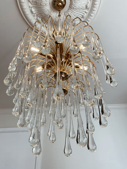 Vintage – Murano chandelier – Teardrop – 68 drops – Clear - Joyfuzzy