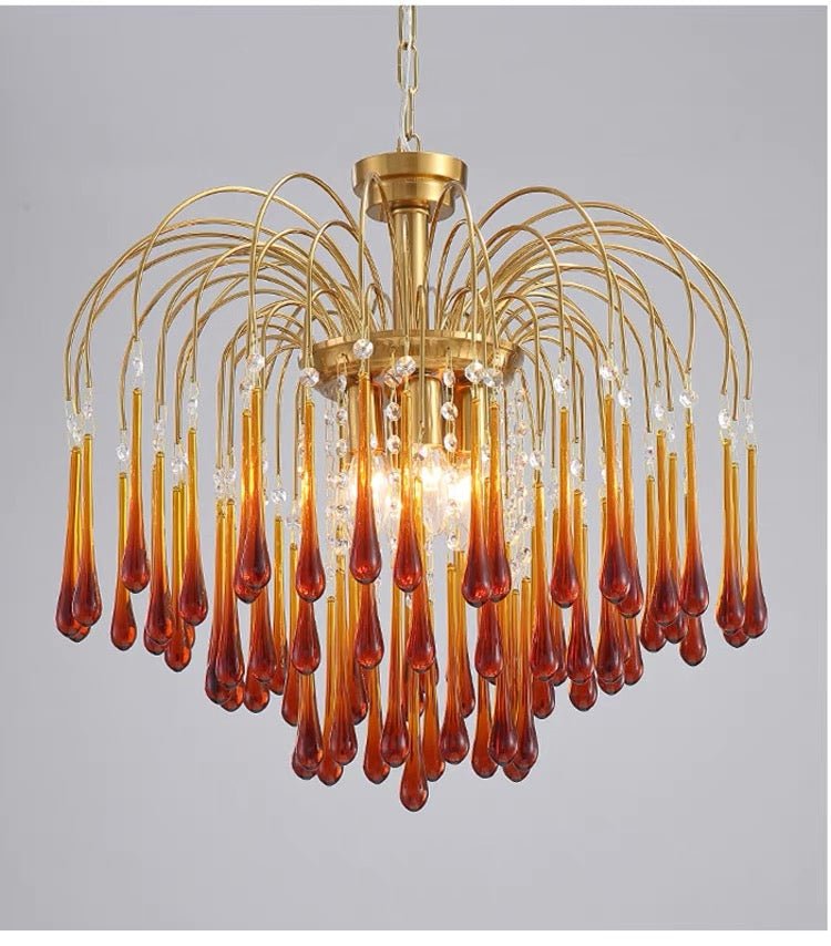 Vintage – Murano Teardrops Chandelier – 70s – Pink prisms - 75cm''DJoyfuzzy