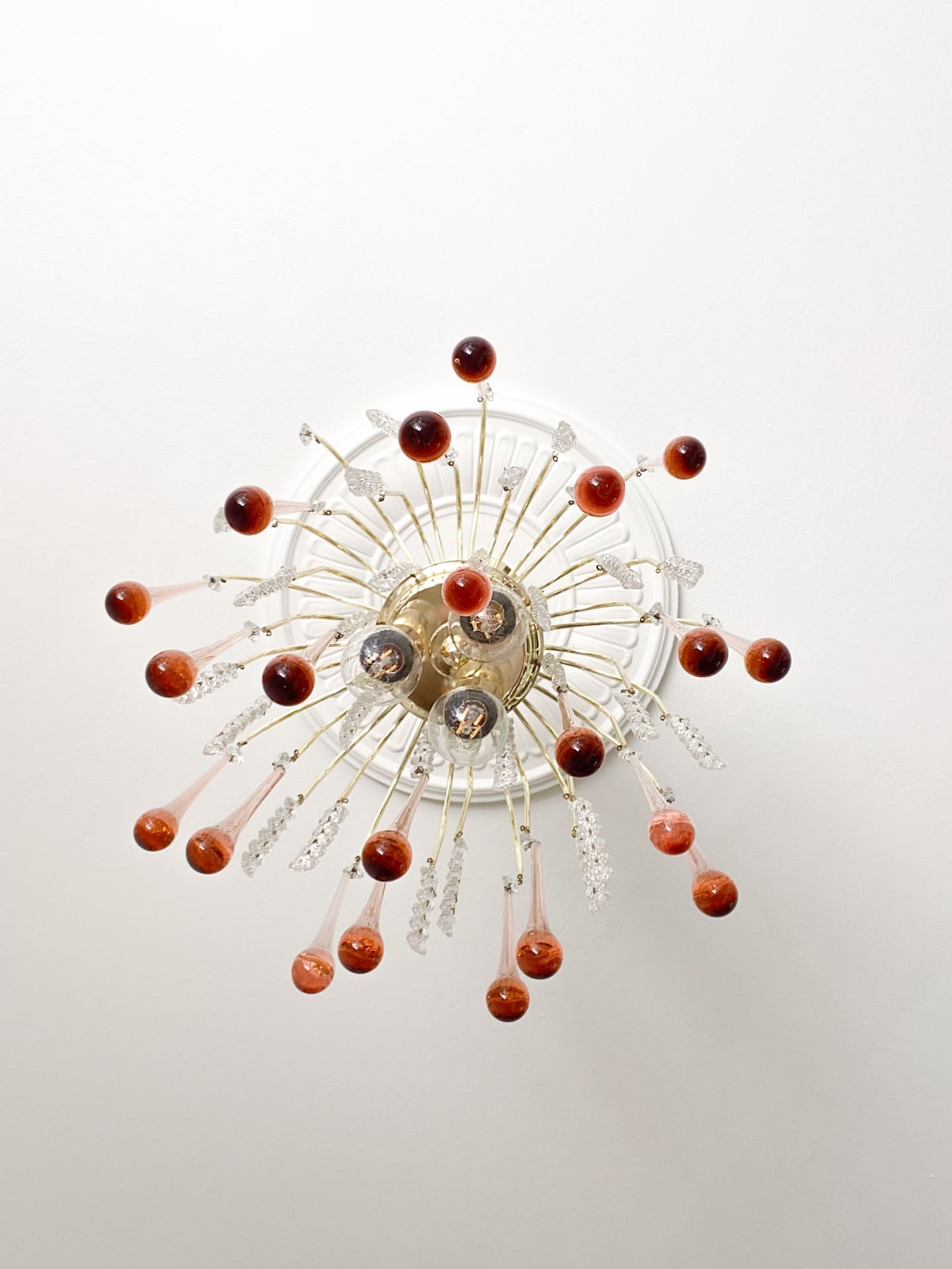 Vintage – Murano Teardrops Chandelier – 70s – Pink prisms - Joyfuzzy