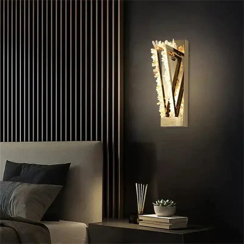 Wesley Modern Rock Crystal Wall Sconce - Joyfuzzy