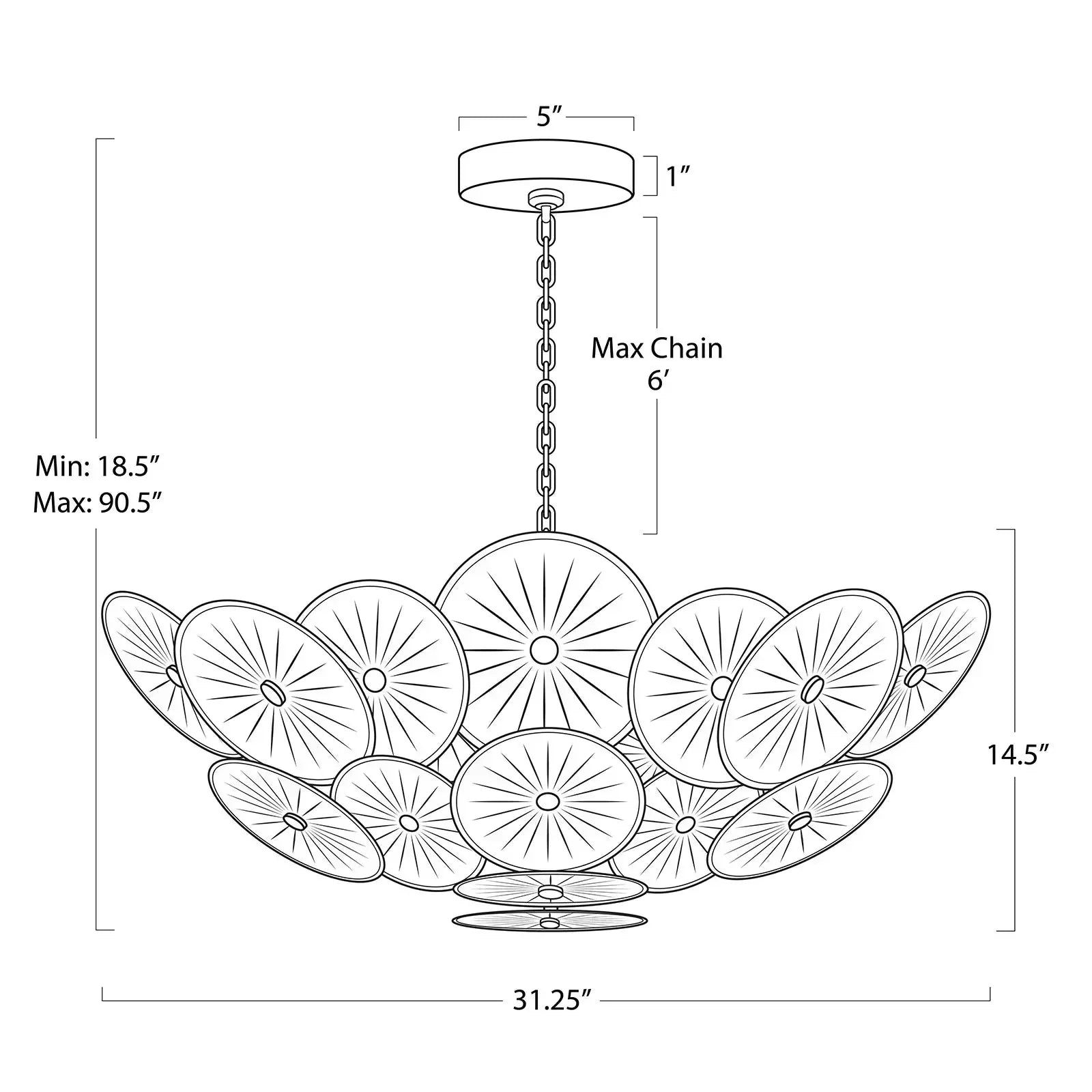 Zinnia Chandelier - Joyfuzzy
